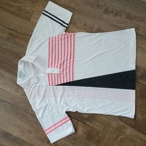 Vintage Sansabelt Golf Polo Short Sleeves Mens Size Medium Stripes